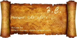 Henger Cézár névjegykártya